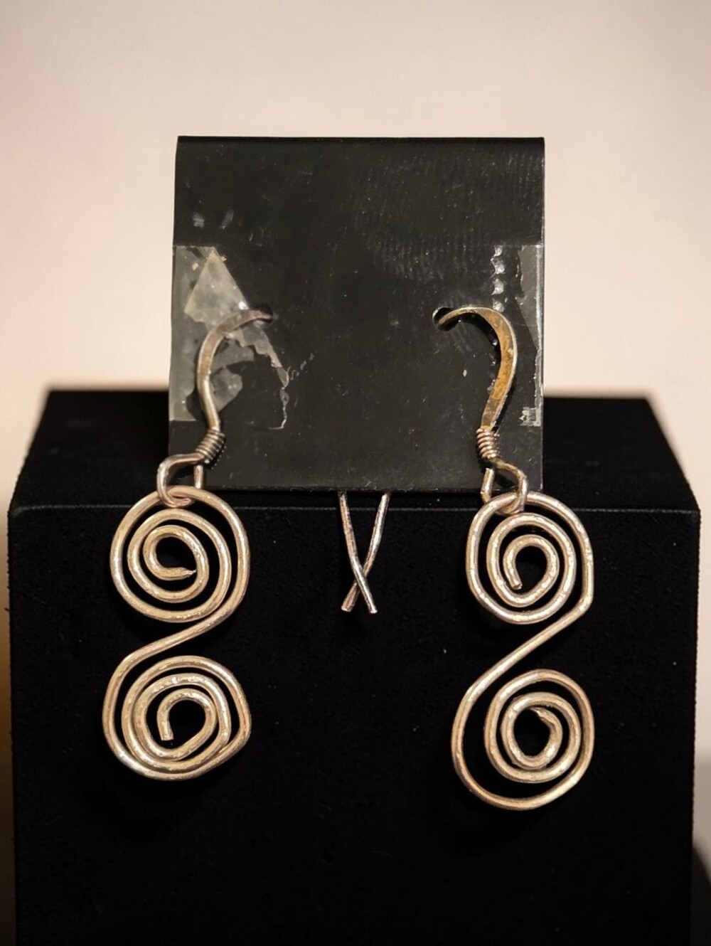 Sterling Silver Double Spiral Wire Scroll Dangle Earrings SS049 NWT